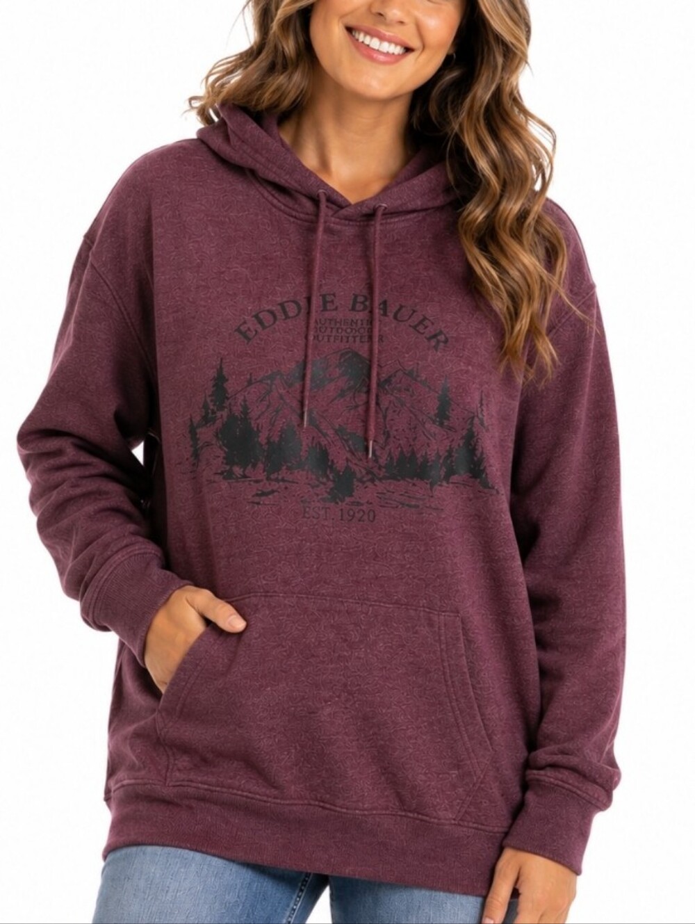 Eddie Bauer XL NWT Wine Tasting Graphic Hoodie Outdoor Cabin Cozy Unisex